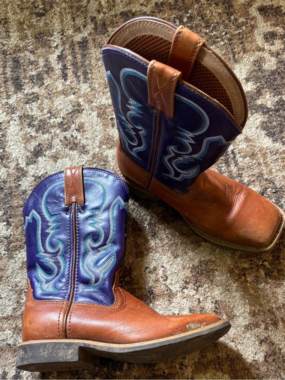 Twisted X Youth 1 Blue Cowboy Boots Square Toe Western